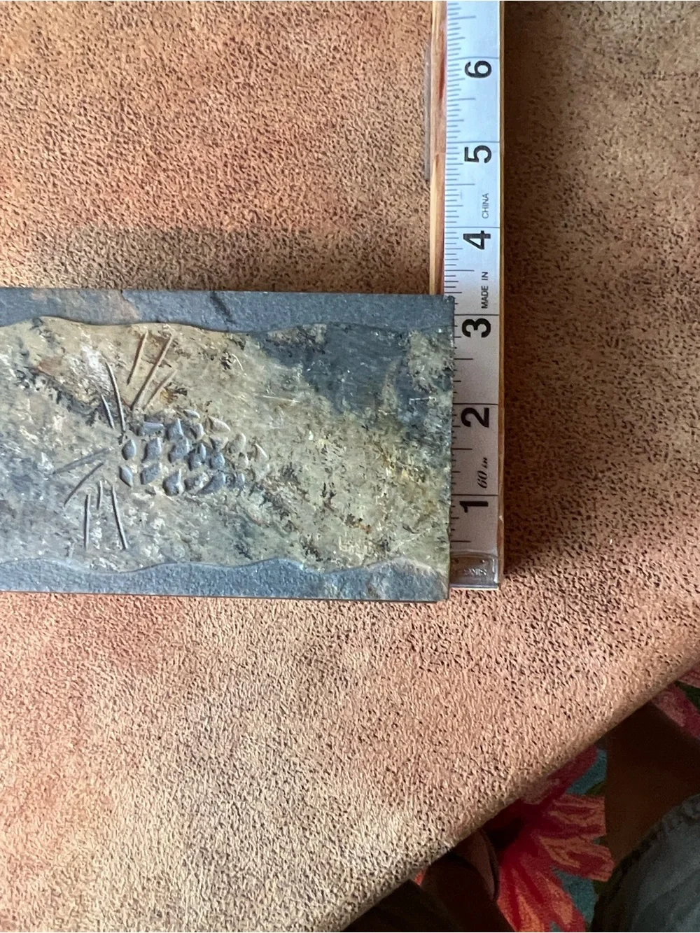 Handcrafted Antique Metal Accent Box with pinecone imprint
